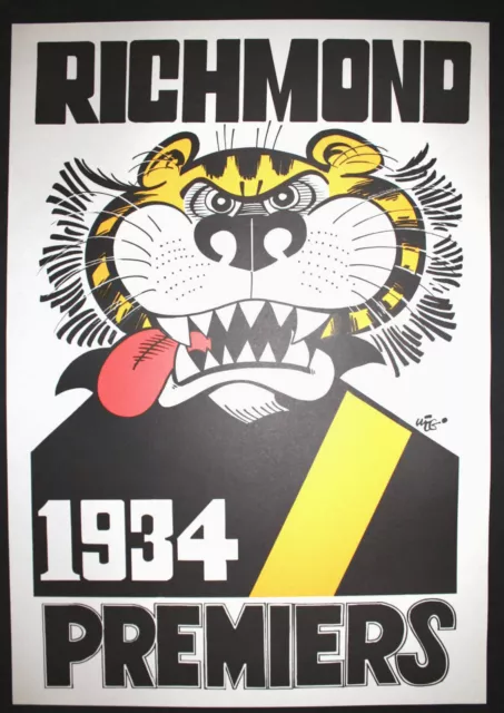 1934 Richmond Premiers Weg poster Tigers Premiership Grand Final