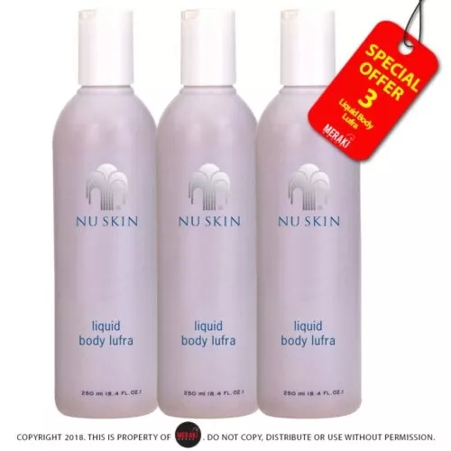 3 bottles of Nu Skin NuSkin Liquid Body Lufra Body Scrub