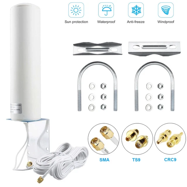 Alda PQ Antenna per montaggio di vetro per 2G (GSM), 3G (UMTS), GPS con SMA/M e SMA/M RA spina e 2,5m cavo