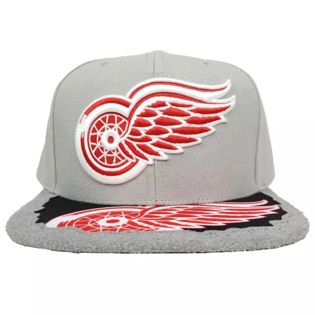 Sombrero Detroit Red Wings Mitchell & Ness NHL Snapback 3D Logotipo Corte y Costura Gorra Artística Nuevo con Etiquetas