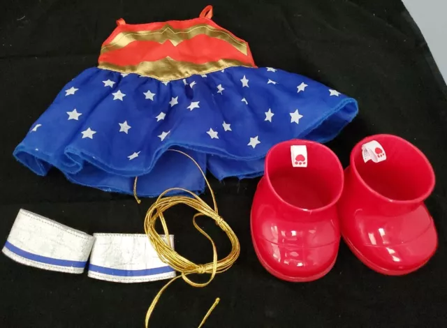 Build A Bear BAB Wonder Woman Outfit with Accessories - Lasso Cuffs Boots Dress Build A Bear BAB Wonder Woman Outfit with Accessories - Lasso Cuffs Boots Dress