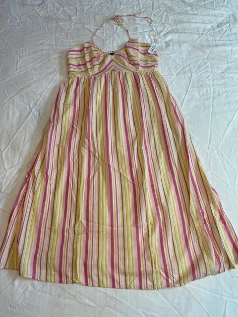 Women's Old Navy Striped Halter Maxi Dress Size XL Fit and Flare New