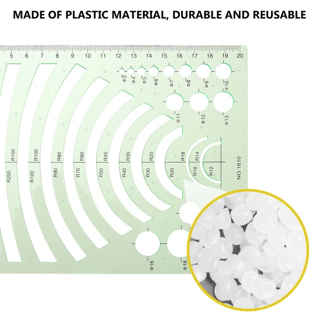 13Pcs Geometric Tools Zeichnung Herrscher Kunst Malerei Vorlage Kreis Oval Vorla 9