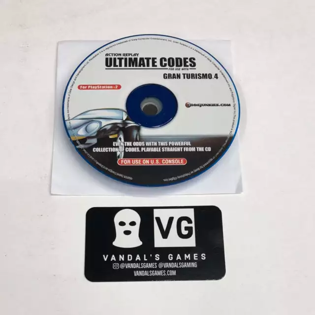 Action Replay Ultimate Codes for use with Gran Turismo 4 (Playstation –  J2Games