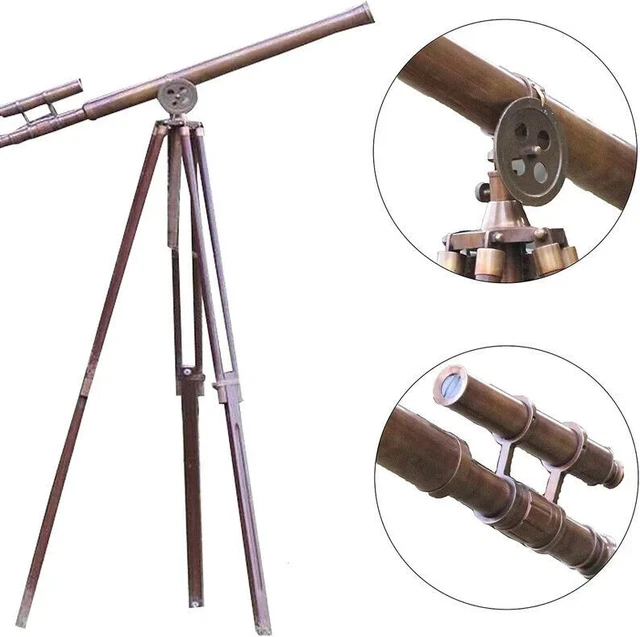 Nautical Replica Hub Télescope Nautique Vintage sur Pied en Laiton et