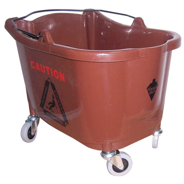 TOUGH GUY 5CJJ4 Mop Bucket,8-3/4 gal.,Brown