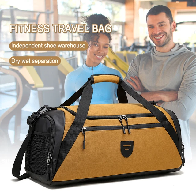 Camtop Borsone Da Viaggio Donna Con Tasca Per Trolley E Scomparto Scarpe - Grigio, 20L, Tela E PU - 3