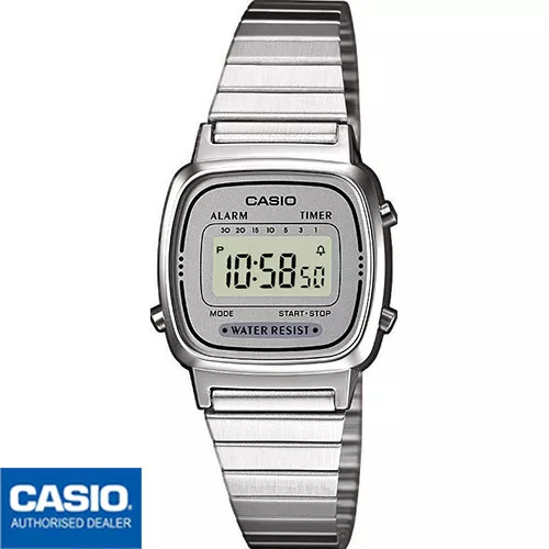 CASIO LA670WEA-7EF⎪LA670WEA-7⎪Original⎪Vintage MINI⎪Plateado⎪RETRO⎪Mujer