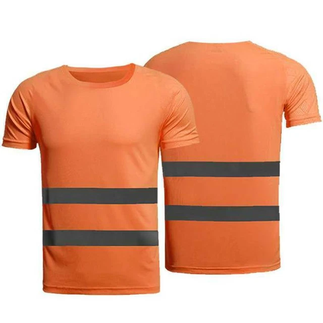 Men Hi Vis Viz Work Jacket Vest Coat High Visibility Hoodie Safety Blouse Tops