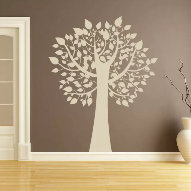 Tree with Leaves Branches Trunk Wall Art Sticker Vinyl Decal X-Large (AS10023)