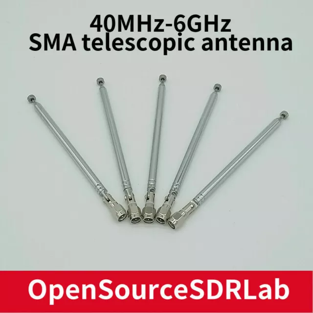 40MHz-6GHz SMA telescopic Antenna for HackRF One Software Defined Radio Platform