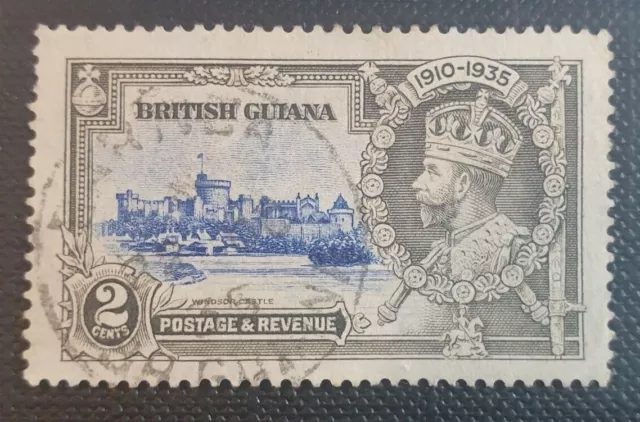 1935 BRITISH GUIANA, KGV SILVER JUBILEE, 2c ULTRAMARINE & GREY SG301 USED