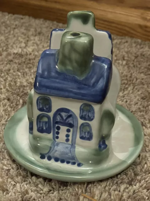 Vintage Hadley Mary Alice napkin Holder letter  Cottage house Blue Country Rare