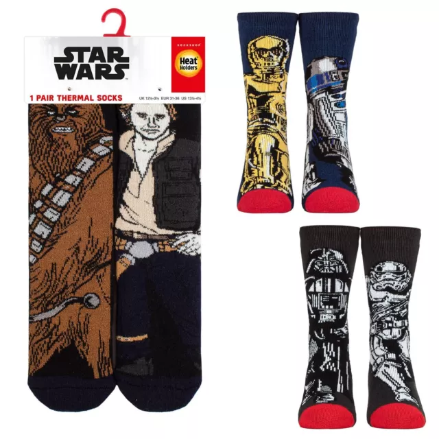 Kids Star Wars Winter Warm Socks for Boys | Heat Holders Lite | Gift Idea