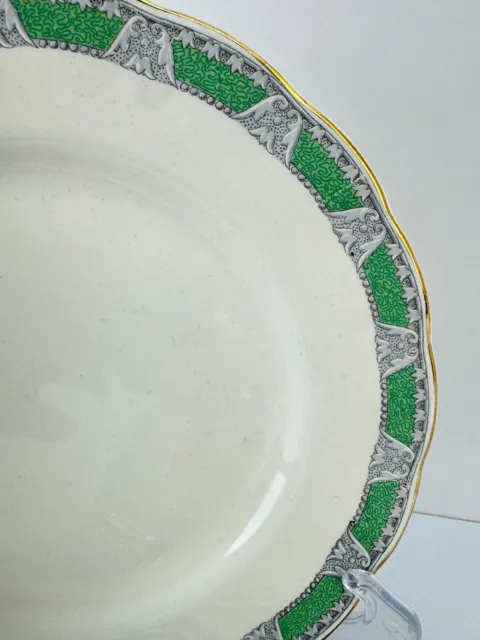 Vintage 1930s GRINDLEY Creampetal Balfour No 2 Green 23cm Dinner Plates x 6 2