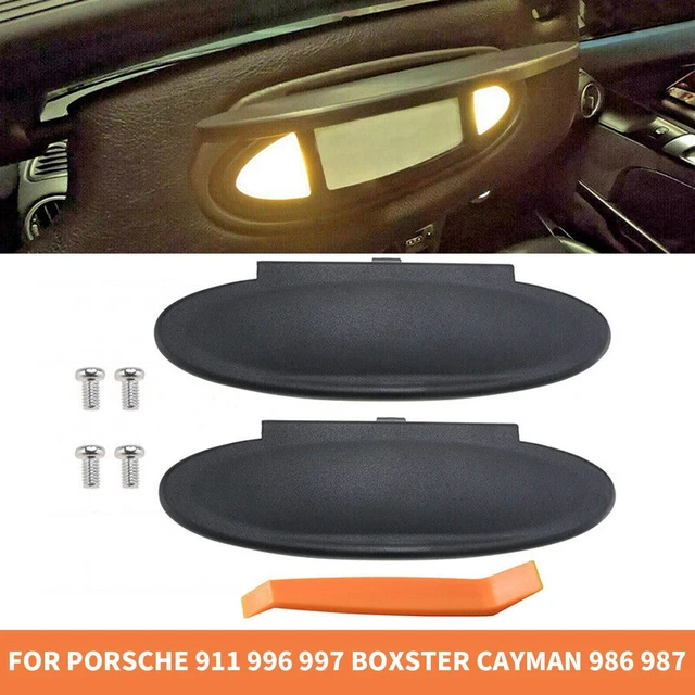 Sun Visor Mirror Cover Black For Porsche 911 996/997 Boxster Cayman 986/987