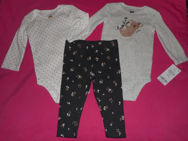 Cute Carters Koala 3-Piece Baby Girl Outfit - Infant Size 6 Months - New