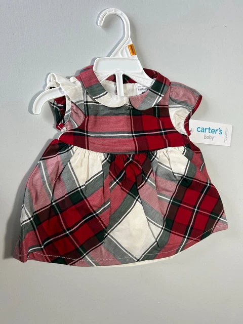 Carters Baby Girl 2 Piece SS Christmas Dress NB NWT
