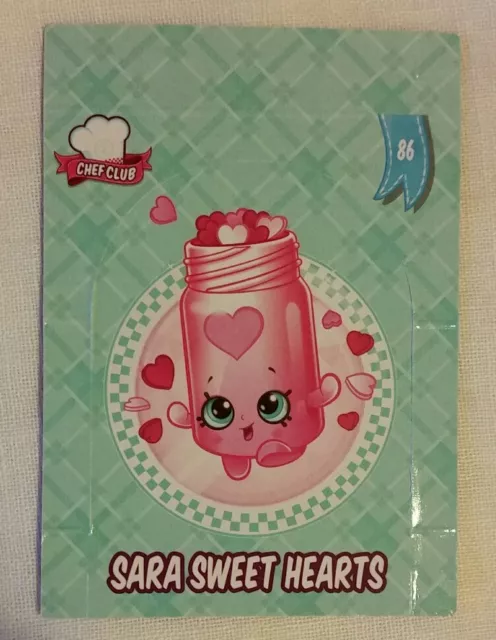 Shopkins Season 5-6 Collector Card 86 Sara Sweet Hearts Pop Up Card - Free Post