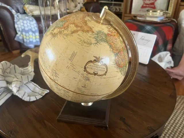 Replogle 9-Inch Diameter Desk Top Globe World Classic Series With Wood Base USA