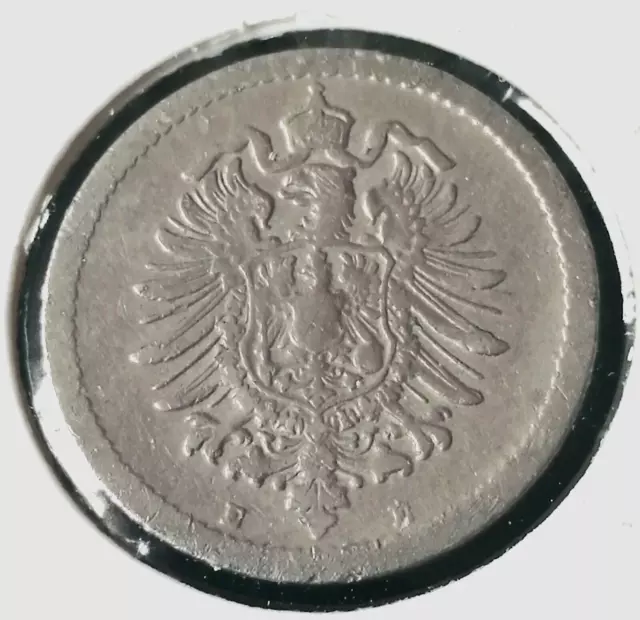 Germany Silver 5 Pfennig Coin ( Dated 1875 ) V/Fine Condition Ref Aj226