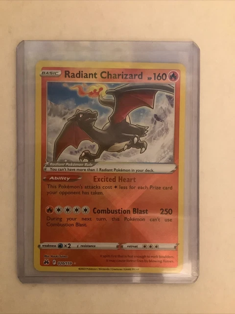 Lightly Played Charizard Pokmon TCG: Radiant Charizard Holo Rare 020/159  From Crown Zenith - Lightly Played Condition Radiant Charizard Pokmon TCG  Cards