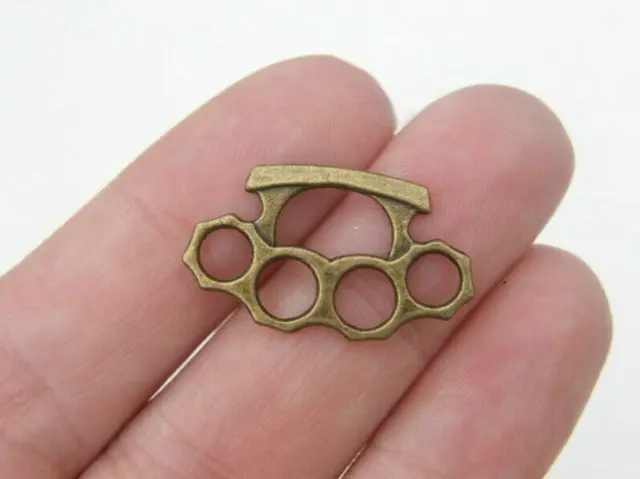 BRASS KNUCKLE DUSTER Pendant 24mm Jewellery [For Chain/Necklace