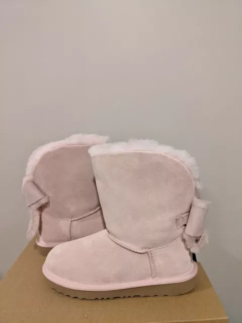 UGG Australia Kids Classic Mini II Cuffed Bow Boots  Size 3 NEW NIB