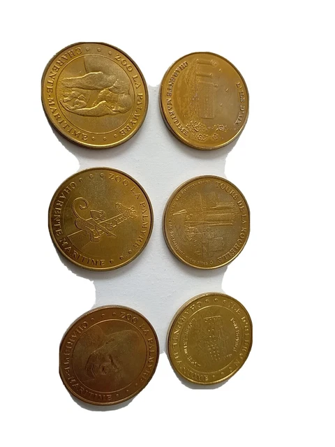 Lot De 6 Médailles De La Monnaie De Paris Ile d'Aix Fort Boyard Port De La...