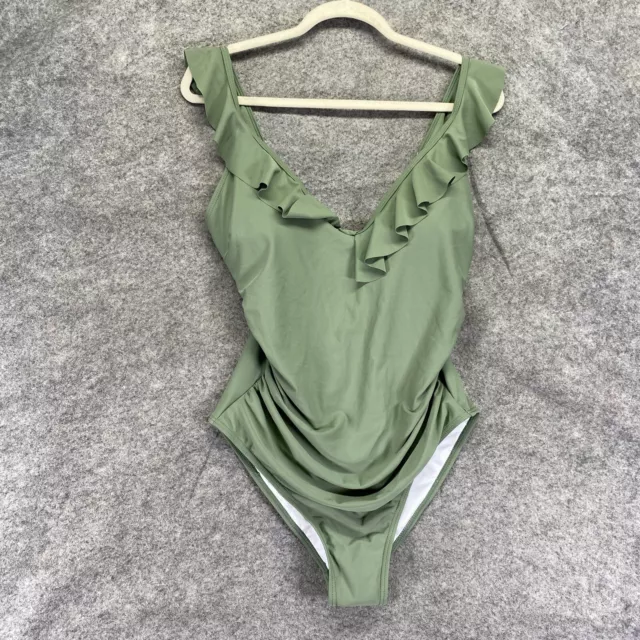 HILOR SWIMSUIT TOP Womens XL Green Built In Bra £14.10 - PicClick UK