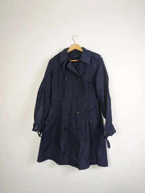 Ralph Lauren Women's Navy Trench Coat Size Large