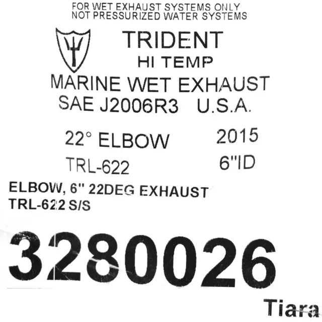 Trident Marine 22 Degree Boat Wet Exhaust Elbow TRL-622 | Taira 6 Inch 3