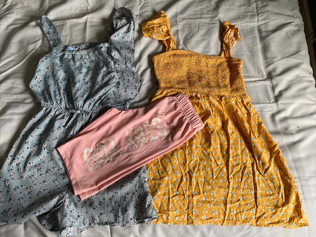 Girls summer bundle playsuit dress cycle shorts river island primark age 9-10-11