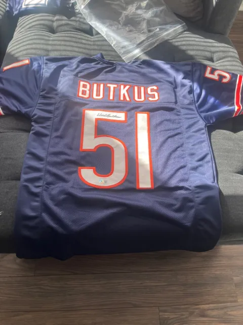 DICK BUTKUS SIGNED AUTOGRAPHED CHICAGO BEARS CUSTOM XL JERSEY Beckett Certified