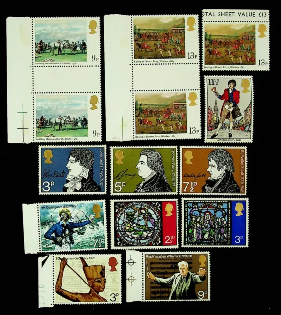 GB FAMOUS PERSONALITIES, POSTMAN, STAINED GLASS GUTTER PAIR OF 2+ 10v MNH STAMPS