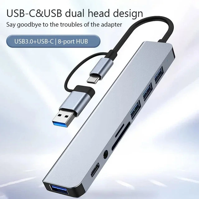 8 IN 1 USB C Expander Hub Type-C Splitter Multiport Adapter Dock for ...