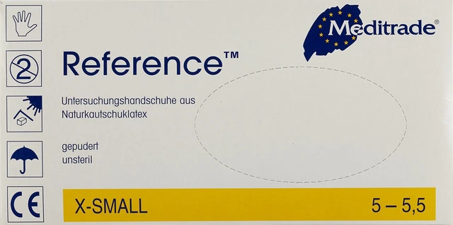 Reference™Untersuchungshandschuh aus Latex, gepudert, X-Small (5,5)