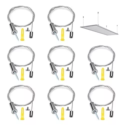 UTMACH 8 Pezzi Kit Sospensione Pannelli Led Cavo acciaio per Lampadario a (p9Q)