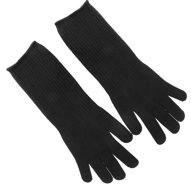 Protecteur Anti-coupure Brassards Bras Mains Gardes Fil D'acier Gants Longs Noir