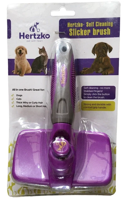 Heryzko New Self Cleaning Slicker Brush Dogs & Cats Pet Grooming Massages