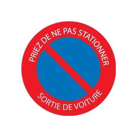 Interdiction de stationner sticker adhesif Taille:12 cm