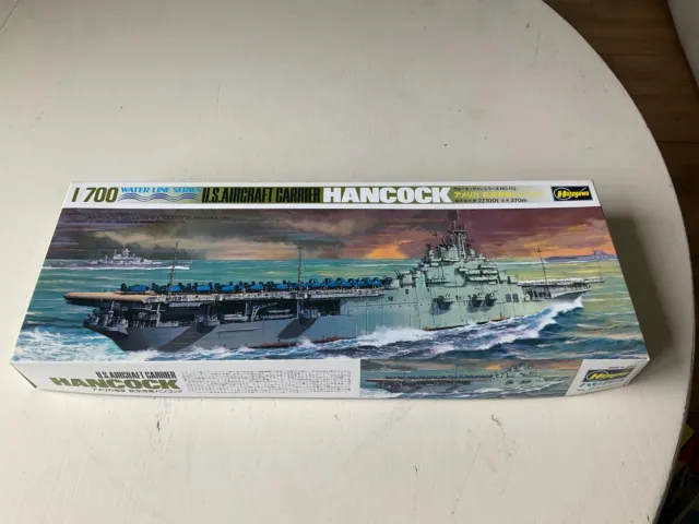 Model Kit U S Hancock Aircraft  Carrier  By  Hasegawa   Water Line Series  1:700