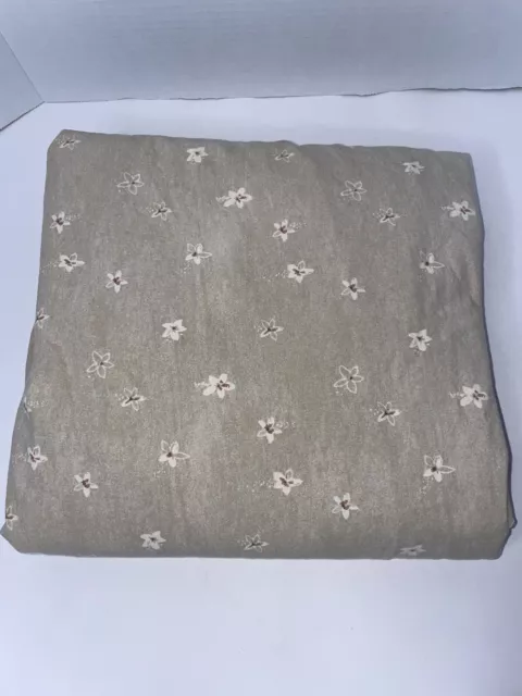 Calvin Klein Home The Khaki Collection Full Flat Sheet Tan Beige Floral