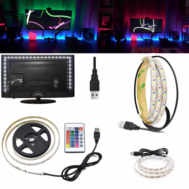 TV Espalda LED Tira Luces Impermeable 5V USB RGB 2835 SMD 1M 2M 3M Barra Lámpara