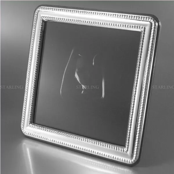Thin Double Edge Pearl Silver Frame Photo Frame 925 Square Mahogany BACK-T1