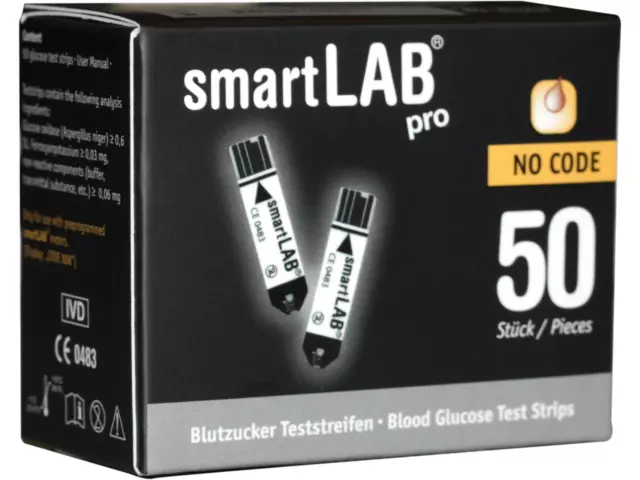 Tiras Reactivas Control de Glucemia smartLAB pro, 50 Pieza Solo para genie