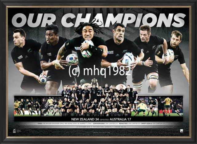2015 World Cup Rugby Champions All Blacks Limited Edition Sportsprint Only