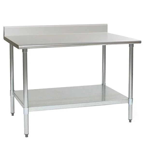 Eagle T3060SEB-BS 60" x 30 " Stainless Steel SS Worktable Undershelf, 4.5 splash