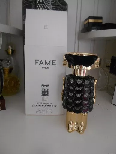 FLACON  VIDE 80ML "  RECHARGEABLE " boite  .FAME le PARFUM   de  PACO  RABANNE"