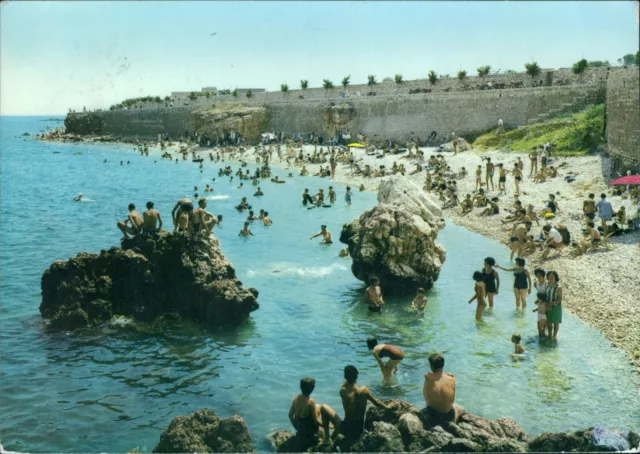 u621 cartolina bisceglie spiaggia salsello provincia di bari